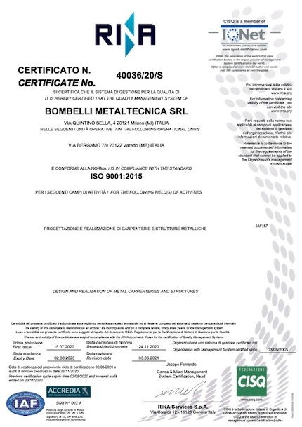 Certificato ISO 9001